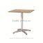 Aluminum frame wooden center square coffe table