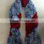 Hot selling colorful real rex rabbit fur scarf with rose flower