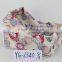 rectangular set of 3 cute fabric cotton fruits basket with metal rack
