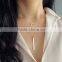 Lady fashion jewelry loop and strip pendant tassel multilayer necklace