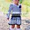 new coming long sleeve fall boutique tripple lace ruffle girl football outfits