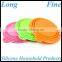 Orange Round Dog Drinking Silicone Pet Bowl
