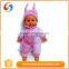 Lovely plastic lifelike baby doll 16 inch baby toy doll with baby pink cart