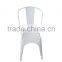 Industrial Metal Side Chair Gloss Finish Dinning Colorful Stackable Chair