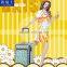 China Factory Polyester Bag Trolley Colorful Flower Printed Luggage Trolley Bag