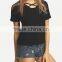SheIn Fashion Summer Girls Laides New Design Plain Black T Shirt
