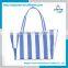 Colourful Strip Design Polyester Material Psersonalized Womens Tote Handbag Shoulder Beach Bag