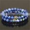 KJL-0095 Fashion Custom Bracelet Jewelry, Blue Beads Bracelet, Men's Natural Stone Bracelet Charm Buddha Bracelet