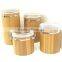 Cylinder Shape Airtight Bamboo Wood Canister with Flip Up Box Lid on Jar Top and Hasp Lock on Bottle Top of Tea Storage Food Bin