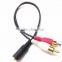 3.5mm AUX-IN adapter jack RCA extension 2 male to 1 female