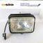 5' square Black IRON Engineering head light ,Halogen Sealed Beam , SEMI-SEALED BEAM Install HID,H4