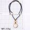 Charming ! Fashion ! Simple ! gold plated pendant black rope necklace