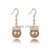 Austrian bronze crystal pearl earrings