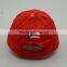 Cotton embroidery 6 panels baseball cap in red