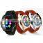 luxury leather watch band bluetooth smart watch with compassfor IOS and android cell phone