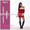 strapless off the shoulder sexy plain red christmas party costumes dress