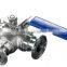 stainless steel clamped three ways ball valve