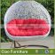 outdoor garden rattan double swing chair furniture