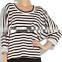 Shenzhen Winner clothing fashion knitting3/4 sleeve black white stipe t-shirt manufacturer