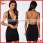 Sexy deep plunge neck bodycon fit dress designer one piece party dress