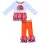 2017 New Fashion Autumn Spring children boutique clothing Thanksgiving 2 Pcs Turkey Skirts Stripe Pants Suits