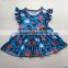 children hign quality cartoon printed summer dresses kids boutique cotton clothes ruffle girls dresses