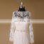 Classical Long Sleeve Scoop Neck Beading Belt Lace Mermaid Wedding Dress