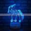 3D Illusion Horse Lamp Acrylic Led Unicorn Night Light Table Desk Lamp for Bedroom