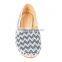 Wave Design Fabric Casual Shoes With Linen Edge
