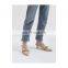 Ladies low heels latest footwear design pointed toe with chain strap stunning style sandals shoes