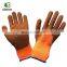 4SAFETY Anti Cold Weather Use Hi Vis green color 7g Half Coated Winter Foam Latex Gloves