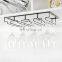 Wine Glass Rack Under Cabinet - Stemware Holder Metal Wine Glass Organizer Glasses Storage Hanger for Bar Kitchen Black 4 Rows