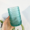 Embossed Turquoise Solid Colored Glassware Goblet Wine Glass And Tumblers