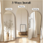 Arched Oversized Mirror Full Length Wall Mounted Mirror Large Full Body Dressing Standing Floor Mirror Home Decor