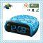 Cute Blue Dot Dual Alarms Light Rim PLL Clock Radio
