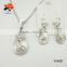 temperamental alloy shell flower water-drop necklace earring jewelry with ring