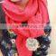 Best Selling Pom Pom Ball Tassel Style Warm Keeping Plain Acrylic Fashion Girls Knitted Scarf