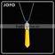 2016 Hot Semi-precious Yellow Jade Bullet Pendant Chain Necklace Women Jewelry SMJ0114