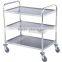 stainless steel food service trolley/2tier wholesale restaurant food service trolley
