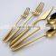 24pcs Handmade flatware gold-plated color Cutlery Set 9002