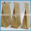 Customized stand up flat bottom natural kraft paper coffee bean zipper bag surface with valve