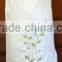 Hand embroidered white cotton plastic bag holder-blue flower