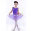 C2154 purple Girls Dance Dress with attched chiffon skirt Ballet Costume