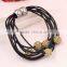 2016 New Clay With Rhineston beads Bracelet for Women DIY Jewelry Wax rope Custom Bead Bracelets