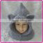 knitted hooded scarf hat animal hood hat boys crochet hats