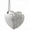 Heart-shaped crystal necklace beautiful and sexy metal usb flash drive