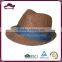 China new arrival brown 100% paper fabric fedora hat for man