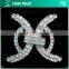 5MM Clear Cystal Rhinestone Cross C Wedding Dress Rhodium Metal Pair Buckle
