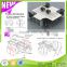 Four people office workstation white table top with support cabinet and good wire management