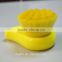 Massage Face cleaning brush soft synthetic hair abs plastic handle fashional yellow color set